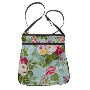 Anna Griffin Amelie Crossbody Bag S Blue Floral PVC Coated Cotton Cottagecore